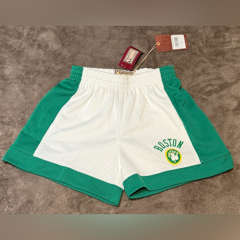NWT - Mitchell & Ness Womens Vintage Boston Celtics Basketball Shorts, Size - XS
